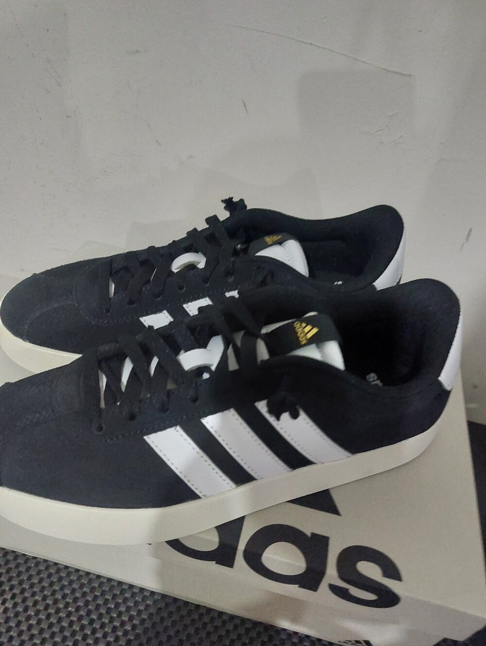 adidas Black and White Low-Top Sneakers. New